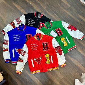 Manufacturer High Quality Embroidery Leather Custom Logo <b>Long</b> Sleeves Letterman Varsity <b>Jackets</b> <b>for</b> <b>Men</b> Varsity <b>Jackets</b> - Product Image 4