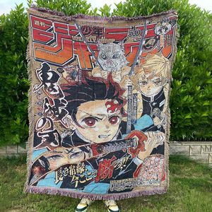 <span class=keywords><strong>Tapisserie</strong></span> tissée Anime <span class=keywords><strong>Manga</strong></span> Weekly Jump, style rétro de bande dessinée, couverture décorative pour canapé/lit - Product Image 5