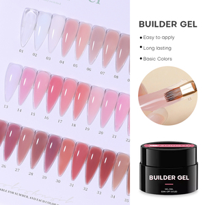 Nail Supply Vendors Non-Toxic Vegan Eco-Friendly Hema Free <strong>UV</strong> <strong>Gel</strong> Polish 15ml Jar Builder Extension <strong>Gel</strong> Polish 38 Colors CE - Product Image 2