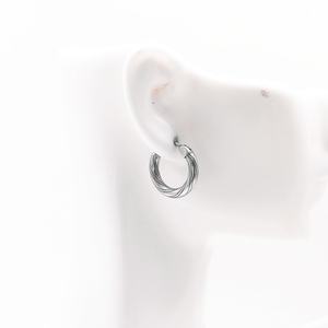 Pendientes de Aro Personalizados para Hombre, Acero Inoxidable 316L Hipoalergénico, Diseño Trenzado, Estilo Vintage Minimalista, Regalo - Product Image 4