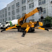 Grue araignée hydraulique sur chenilles de 8 tonnes avec stabilisateurs télescopiques, mini-grue mobile certifiée CE, directement du fabricant