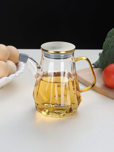 Distributeur de stockage de cuisine bouteille de <span class=keywords><strong>vinaigre</strong></span> de Sauce bouteilles d'huile d'olive en verre transparent distributeur de cuisine - Product Image 5