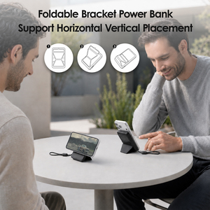 Power Bank Magnetico Wireless da 10000mAh di Tendenza 2026 con Supporto Pieghevole, Porta Telefono Verticale e Orizzontale, Ricarica Rapida a Scatto - Product Image 2
