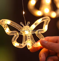 Guirlande lumineuse LED en forme de papillon, à suspendre au mur, lumières de chambre, IP44, étanche, en plastique, guirlande lumineuse solaire pour extérieur, jardin, intérieur