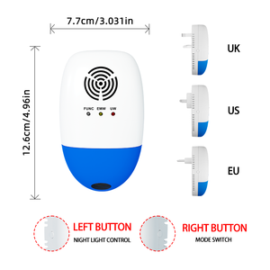 Mới nhất Getter thương hiệu điện tử trong nhà di động siêu âm Pest Repellent cho kho sử dụng đôi loa đẩy lùi chuột gián - Product Image 6