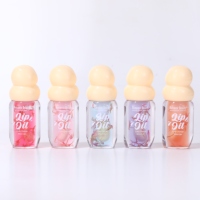 Base de gloss à lèvres changeant de couleur du fabricant, marque privée avec fleur, huile à lèvres hydratante longue durée personnalisée