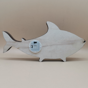 Vente chaude en bois artisanat sculpté poisson LED éclairage forêt marine maison vacances décoration de bureau - Product Image 4