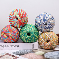 Fil doux et épais pour le crochet, fil de coton mélangé, matériau recyclé et durable, conforme au test GRS, vente en gros en vrac, directement de l'usine