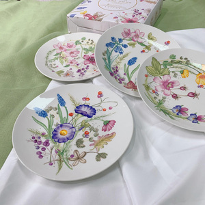 Assiettes en céramique de style moderne en gros, ensembles d'assiettes à dîner, assiettes à fleurs - Product Image 1