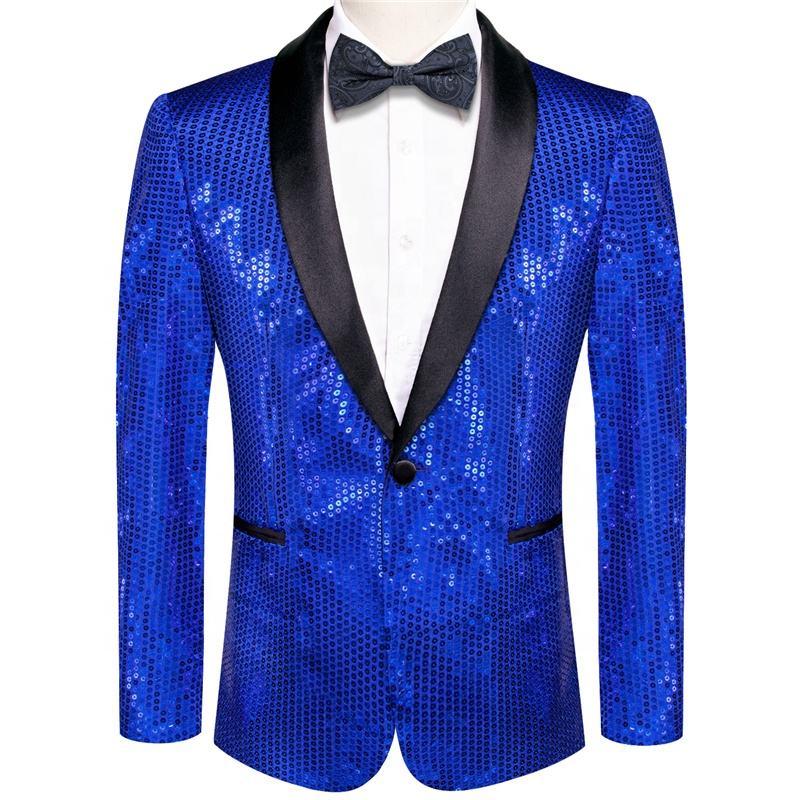 Royal Blue Sparkle Suit Jacket Royal Blue Navy Red Shinny - Main Image
