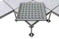 Panel Lantai Terangkat Baja Semen 24"X24" Antistatik untuk Ruang Komputer Pusat Data, Lantai HPL PVC