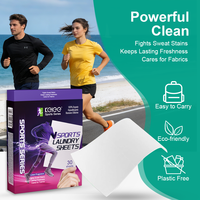 Feuilles de lessive KELEE, éliminateur de taches de sueur, hypoallergénique, élimination du chlore, soin des tissus pour vêtements de sport et de gym