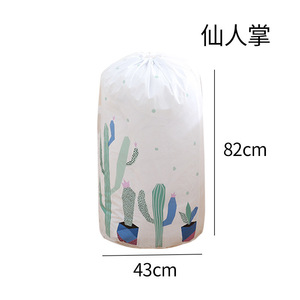 Cartoon Animal Quilt Storage Bag Round Drawstring Clothing Organizer Bag For Home Use - Product Image 5
