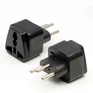 Adaptador fêmea universal 10a 16a, 3 pinos macho, conector de viagem