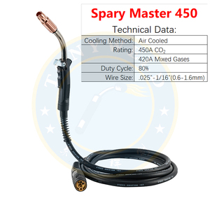 Antorcha <span class=keywords><strong>de</strong></span> Alta Resistencia Tweco Spray <span class=keywords><strong>Master</strong></span> 450 para Soldadura MIG con Conector Mille/Lincoln/Tweco/Euro - Product Image 1