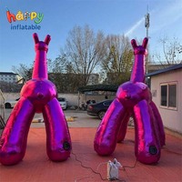 Sculpture de girafe gonflable géante colorée, décoration artistique, accessoire animal gonflable pour exposition, place publique, parc