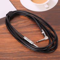 Câble audio personnalisé en gros, 6,35 mm (1/4 pouce), mono, 2 conducteurs, gaine PVC, pour guitare électrique, basse, haut-parleur, angle 90 degrés, longueur 2 m