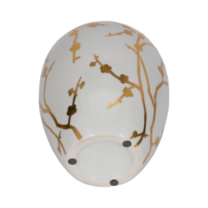 Vaso in ceramica con decorazione a fiori di prugna dorati, finitura lucida, per decorare la casa, soggiorno, camera da letto. - Product Image 6