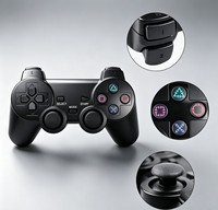 INNOASIA 2.4G Wireless PS2 Game Controller Plastik Transparan Motif Kepingan Salju 4-Tombol Getaran Ganda Kontrol Baterai Isi Ulang