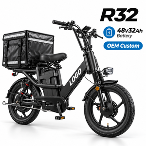 Vélo cargo robuste 48V 32Ah, logo personnalisé OEM, 750W, pneus anti-crevaison 18x2.5, double suspension, capacité de charge 200KG, vélo électrique de livraison R32 - Product Image 1