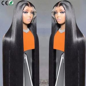 Peluca de Encaje Frontal sin Pegamento de 30-32 Pulgadas, 13x6 HD, para Cabello Virgen Vietnamita con Cutícula Alineada, Peluca Negra para Mujer - Product Image 1