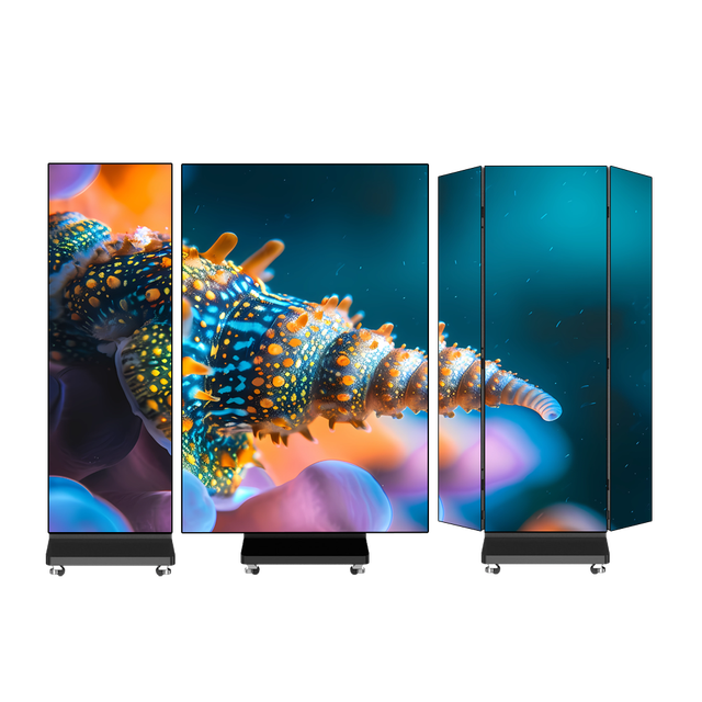 Tri-fold Foldable LED Poster Screen Indoor Outdoor HD Portable Digital Video LED Display Poster for Advertising Exhibition