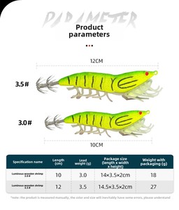 Señuelo de agua salada de pulpo RTS503, cebos EGI, anzuelo de calamar, plantilla luminosa 3,0 #, señuelo de sepia de camarón para pesca de salmón <span class=keywords><strong>en</strong></span> ríos - Product Image 2