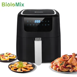BioloMix 5L 1400W 디지털 에어 프라이 뜨거운 오븐 밥솥 Nonstick 바구니 8 프리셋 LED 터치 스크린 Oilless 딥 프라이 BPA & PFOA 무료