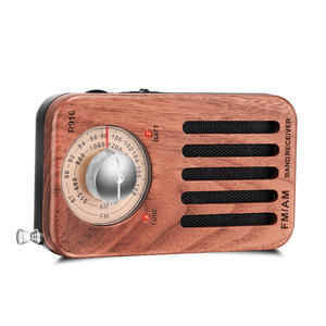 Radio FM AM double bande avec antenne, prise casque, lecteur, mini radio portable rétro en bois pour l'extérieur, pour les personnes âgées - Product Image 4