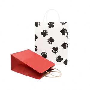Handle <b>Bag</b> Recycled Colored Kraft Paper Packaging for Socks Shoes Clothing Fur-Pretty Gift <b>Bags</b> Without Dumping - Product Image 3