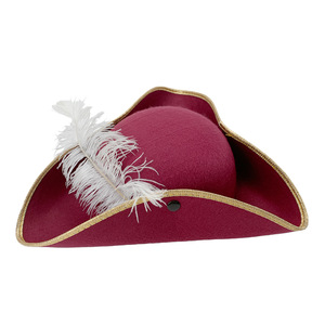 <span class=keywords><strong>Chapeau</strong></span> de <span class=keywords><strong>pirate</strong></span> triangulaire en feutre personnalisé pour déguisement, accessoire de fête pour Halloween et carnaval, vente en gros - Product Image 5