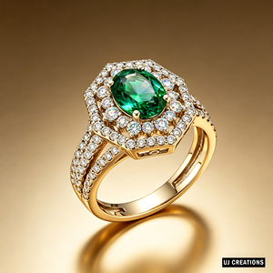 Bague de mariage personnalisée en or massif S925/10K/14K/18K, plaquée or 14 carats, avec pierre précieuse ovale en zircon cultivé en laboratoire, certifiée IGI, taille brillant - Product Image 2