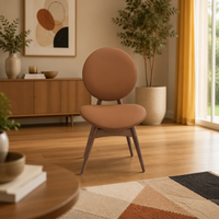 Chaise de salle à manger MULIGNA personnalisée, style nordique contemporain, ergonomique, avec dossier rembourré, revêtement en cuir, pour villa ou hôtel