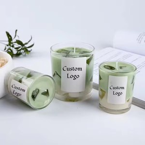 Bougie parfumée au matcha glacé avec logo personnalisé, décor de glaçons réalistes, décoration créative pour la maison, bougies parfumées - Product Image 2