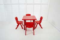 Table carrée en plastique pour enfants, version maternelle, table d'étude, table réglable pour enfants, chaises pour l'éducation préscolaire