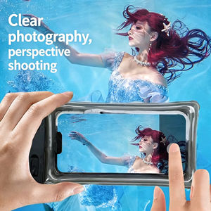 Pochette étanche IPX8 pour téléphone avec cadre airbag, sac transparent en PVC, cordon amovible, compatible avec les téléphones jusqu'à 7 pouces, idéale pour le sport, la natation et la plongée - Product Image 3