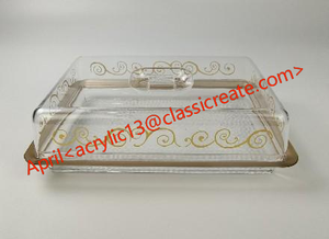 Tavolo da torta trasparente in acrilico con vassoio alla moda e delicato per evitare che il cibo cada nel vassoio Dim Sum diviso - Product Image 4