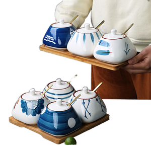 <span class=keywords><strong>M</strong></span>畅销现代设计陶瓷香料罐套装家用调味品收纳厨具 - Product Image 1