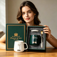 Tasse à café en céramique personnalisée Cadeau de bureau Vente en gros de souvenirs de mariage Cadeaux de fête Ensemble de cadeaux promotionnels d'affaires pour la maison