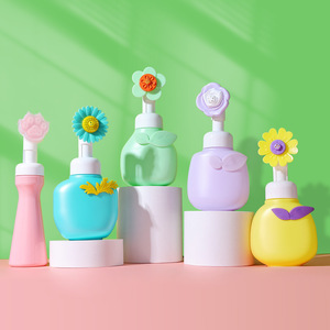 160ml 300ml flor gato pata botella de espuma lindo lavado de cara dispensador de Mousse bomba de jabón de manos decoración de baño recargable embalaje Kawaii - Product Image 1