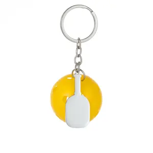 Chaveiros esportivos para amantes de pickleball, chaveiros em PVC para prática de bolas de golfe, chaves de pickleball, ornamentos para pickleball, presente para amantes