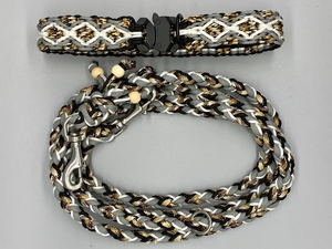 Verstelbare Luxe Hond Touw Riem Nylon <span class=keywords><strong>Reflector</strong></span> Gevlochten Paracord Kralen Kraag Effen Patroon Kleine Hond Riem Kraag De Macrame - Product Image 5