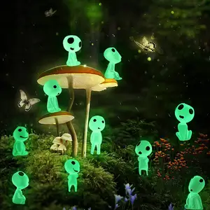Luminosa árvore fantasma elves jardim, miniatura gnome, luva, resina escura, acessórios para jardim, fadas