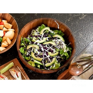 Ensemble de bols à salade en bois de qualité alimentaire, écologiques et personnalisés, grands bols de service en bambou pour le camping, les mariages - Product Image 6
