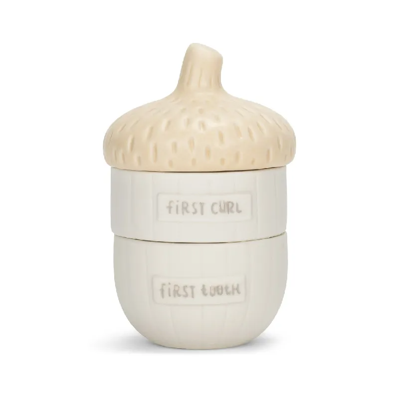 Unique First Curl and Tooth Boîte à souvenirs classique en céramique blanche en porcelaine