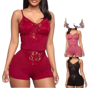 Nuevo Conjunto de Pijamas de Encaje Cómodo para el Hogar con Cierre de Cintura Elástica, Moderno para el Verano - Product Image 6