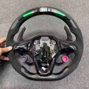 Volante de Fibra de Carbono con Revestimiento de Gamuza para <span class=keywords><strong>Volkswagen</strong></span> Golf 7 7.5 GTI GTD <span class=keywords><strong>GTE</strong></span> R 2013-2020 Polo GTI Tiguan <span class=keywords><strong>Passat</strong></span> DSG - Product Image 1