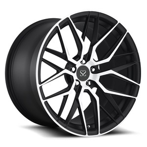Jantes personnalisées en alliage forgé pour Camaro, 19x9 ET 19x12 5x120.65 ET <span class=keywords><strong>46</strong></span>, noir mat, Face usinée - Product Image 3