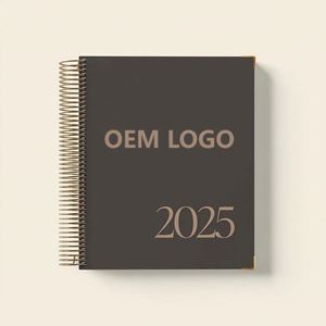 2025 Leather Hardcover Daily Planner Monthly Agenda Itinerary <b>Notebook</b> 7x9INCH Thread Sewing for Adults New Year'S Plan - Product Image 1