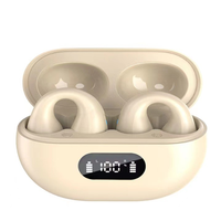 Auriculares de Conducción Ósea LED, Auriculares TWS con Clip para la Oreja, BT5.3, Táctiles, Inalámbricos, Pantalla Digital, Auriculares Deportivos HIFI